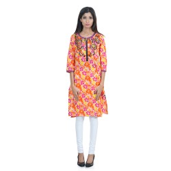 Awesome Multicoloured Cotton A-line Kurti