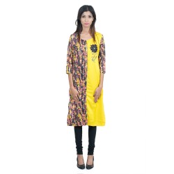 Awesome Yellow Rayon A-line Kurti